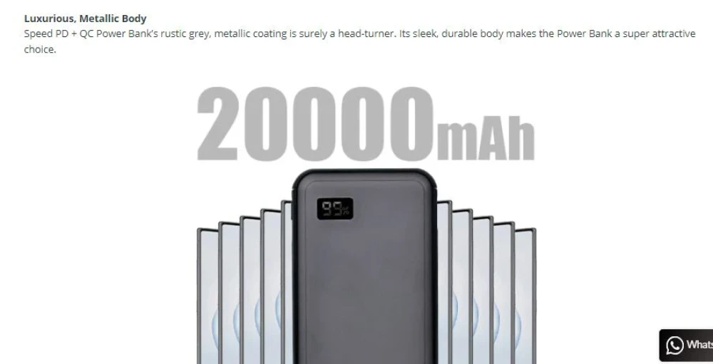 Space Speed PD + QC 3.0 Power Bank 20000mAh (SP-075)