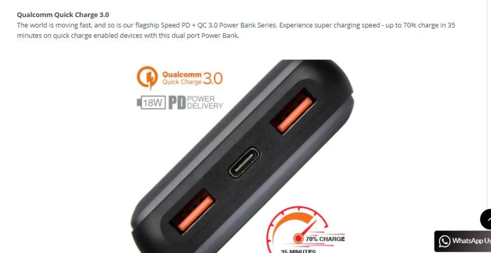 Space Speed PD + QC 3.0 Power Bank 20000mAh (SP-075)