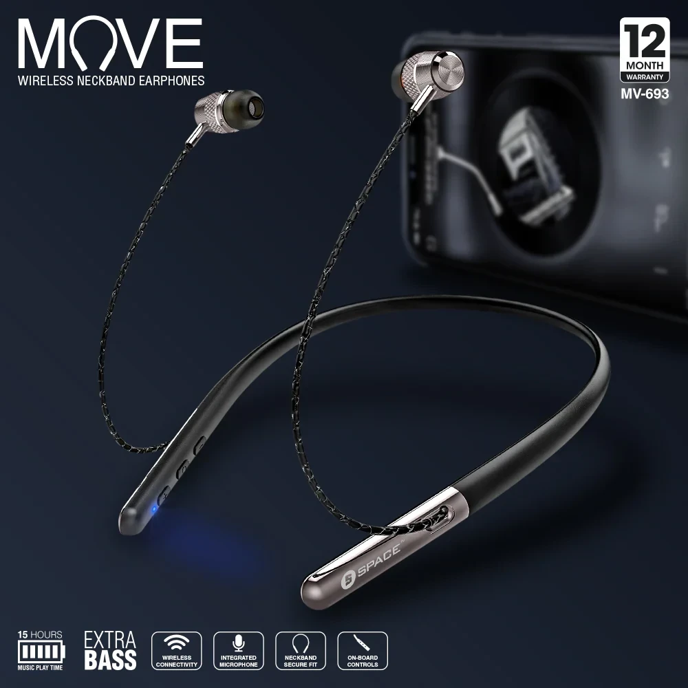Move Wireless Neckband Earphones MV-693